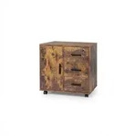 Relaxdays Rollcontainer, 3 Schubladen, 2 T&uuml;rf&auml;cher, HxBxT: 57 x 60 x 40 cm,