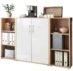 moebel-dich-auf Aktenschrank TABOR 2 in Eiche Sonoma / wei&szlig; Hochglanz,...