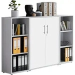 moebel-dich-auf Aktenschrank TABOR 2 in lichtgrau / wei&szlig; matt, Schrankwand,