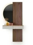 Planetm&ouml;bel AMYRA Flur-Set 100 cm - Gold Eiche / Wei&szlig; - Mit LED Spiegel...