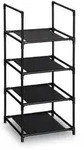 Relaxdays Schuhregal, 4 Ebenen, HBT: 72x33x33 cm, Metall Schuhablage, Stoff Ablage,