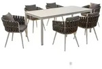 KAWOLA Gartenm&ouml;bel Set LUSHA 7-tlg. Stahl dunkelgrau