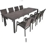 DELUKE Garten-Sitzgruppe HAUKE 9-tlg. - Kunststoff, Dunkelbraun |...