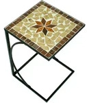 DELUKE Gartentisch SIMON - Stahl, Braun, 35x35x53cm | Garten Beistelltisch...