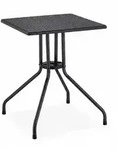 Relaxdays Gartentisch Rattan-Optik, quadratisch, HBT: 75x61x61cm, Balkontisch,