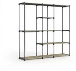 Relaxdays Garderobe, offener Kleiderschrank, Ablagen & Kleiderstangen,