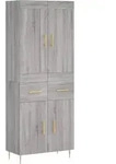 vidaXL Highboard Grau Sonoma 69,5x34x180 cm Holzwerkstoff 3199871