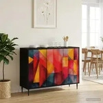 vidaXL Sideboard HEESCH Schwarz Eichen-Optik 102 x 33 x 76 cm