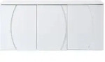 OKWISH Sideboard aus Spanplatte in Wei&szlig;, 150x40x70 cm, 3 T&uuml;ren mit
