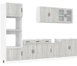 vidaXL 7-tlg. K&uuml;chenschrank-Set Kalmar Grau Sonoma Holzwerkstoff