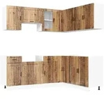 vidaXL 11-tlg. K&uuml;chenschrank-Set Porto Altholz-Optik Holzwerkstoff