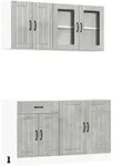 vidaXL 4-tlg. K&uuml;chenschrank-Set Lucca Betongrau Holzwerkstoff