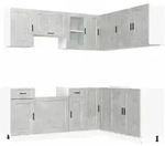 vidaXL 11-tlg. K&uuml;chenschrank-Set Porto Betongrau Holzwerkstoff