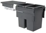 Hailo Abfallsammler 3619751 CE Slide Euro-Cargo 2x 38 Liter dunkelgrau