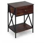 Relaxdays Nachttisch, mit Schublade & Ablage, HxBxT: 55x40x30 cm, Industrial,