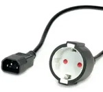 VALUE Netzkabel, C14 auf CEE7/3, max. 10A (2300W), nur f&uuml;r Verwendung an USV,