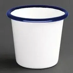 Olympia emaillierte Saucenbecher wei&szlig;-blau 11,4cl