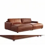KAWOLA Big Sofa MARLIN Lederfaserstoff cognac