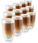 Arendo Thermogl&auml;ser 12er-Set, je 450 ml, doppelwandiges Borosilikatglas, ohne