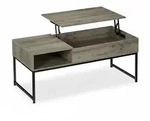 Relaxdays Couchtisch aufklappbar, HBT: 45x110x50 cm, Seitenfach, Wohnzimmertisch mit