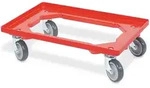 Logistikroller/Transportroller Beh&auml;lter 600 x 400 mm, rot, 4...
