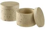 APS Dose MINERA 2er Set - Beton, &Oslash; 6 cm, H: 5 cm, 40 ml, Travertinoptik, Unikat