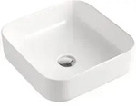 Beitz & Walz AqvaCeramica Aufsatzbecken "SlimRim" o. &Uuml;berl. 385 x 385 mm wei&szlig;