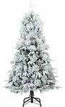 vidaXL K&uuml;nstlicher Scharnier-Weihnachtsbaum schneebedeckt Wei&szlig; 150 cm