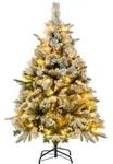 COSTWAY 136 cm k&uuml;nstlicher Weihnachtsbaum mit Schnee und Beleuchtung,...