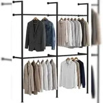 CLP Wandgarderobe Arundel schwarz Metall HBT: 220x196x35 cm 196x35x220 cm