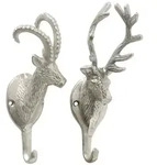 Garderobenhaken Ali Hirsch Gams Metall H-18 cm 2er Set
