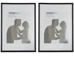 Relaxdays Bilderrahmen 2er Set, 20x30 cm, Passepartout 15x20 cm, Glasscheibe,