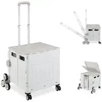 Relaxdays Einkaufstrolley Treppensteiger, klappbar, Einkaufskorb mit Rollen, Deckel,