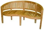 Lex Premium Teak Gartenbank Banana Sitzbank Holzbank Teakbank Parkbank 150cm