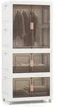 COSTWAY 421 L Kleiderschrank, tragbarer Kunststoff‐Kleiderschrank mit 10