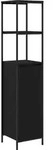 vidaXL Badschrank mit Regalen Schwarz Eichen-Optik 36x35x165 cm