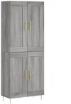 vidaXL Highboard Grau Sonoma 69,5x34x180 cm Holzwerkstoff 3199679