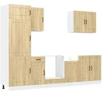 vidaXL 7-tlg. K&uuml;chenschrank-Set Kalmar Sonoma-Eiche Holzwerkstoff