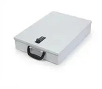 Relaxdays Dokumentenkassette, DIN A4, mit Zahlenschloss, Tragegriff, HxBxT: 7x37x27
