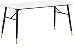 KADIMA DESIGN Esszimmertisch 180x90x76 cm Esstisch Wei&szlig; in Marmor-Optik Modern,