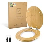 BENKSTEIN Premium Bambus-WC-Sitz, oval - Soft-Close- und Quick-Release-Funktion