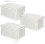 BRB 3 Eurobeh&auml;lter mit 2 Griffleisten, lebensmittelecht, LxBxH 600x400x320 mm,...