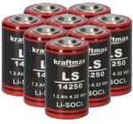 XCell 8x Kraftmax Lithium 3,6V Batterie LS14250 1/2 AA - Zelle ER14250 Li-SOCl2