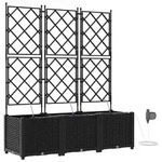 vidaXL Gartenpflanzer Schwarz 120 x 40 x 142 cm Stahl