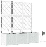 vidaXL Gartenpflanzer Wei&szlig; 120 x 40 x 142 cm Stahl
