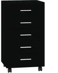 vidaXL Schubladenschrank mit Rollen Schwarz Holzwerkstoff