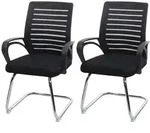 Mendler 2er-Set Konferenzstuhl HWC-K51, Besucherstuhl Freischwinger, 150kg...