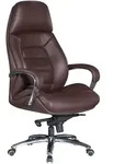KADIMA DESIGN Designer B&uuml;rostuhl Bezug Echtleder Braun Schreibtischstuhl bis...
