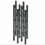 DanDiBo Garderobe Wand Schwarz Metall 96612 / 96782 Wandgarderobe mit 18 Haken Schmal