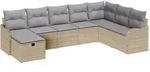 vidaXL Garten-Sofa-Set 8 pcs Beige und Hellgrau 287,5 x 177,5 x 85 cm